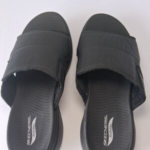 Skechers Black Adjustable Slide Sandals